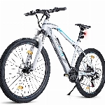BLUEWHEEL E-Bike 27,5“ & 29“ I Deutsche Qualitätsmarke | EU-konform Offroad E-Mountainbike 21 Gänge & Hinterradmotor für 25 km/h bis zu 150 km |Fahrrad mit MTB Federgabel, App, LED Licht | BXB75 Ebike