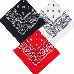 Bodiiwuliu Set 3 Bandana Kopftuch,Damen und Herren rot, weiß, schwarz Tücher Bandana, Kopftuch Armtuch Mischfarben Haar, Hals, Kopf Schal Nickituch Vierecktuch