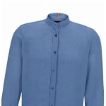 BOSS Casual Herren Leinenhemd Race_1 Blau Large