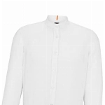 BOSS Herren Race 1 Regular-Fit Hemd aus reinem Leinen mit charakteristischem Detail Weiß L