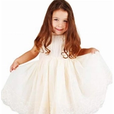 Bow Dream Mädchenkleid aus Vintage Spitze Elfenbein Creme 2 Jahre