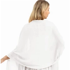 Bridesmay Damen Halstuch Sommer Schal Festliche Stola für Abendkleid Hochzeit Chiffon Silk Scarf Ivory M