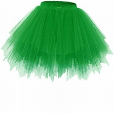 bridesmay Damen Tüll Rock Petticoat Unterrock Kurz Ballett Tutu 50er Rockabilly Tütü Mini Rock Karneval Kostüm Crinoline Green XL