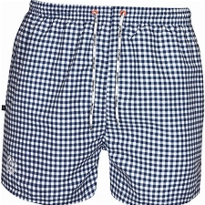 bugatti® - Marine blau gemusterte/Karierte Herren Badeshort, Größe L