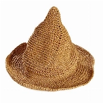 Butterme Netter großer Rand Strand Sonne Cap Straw Spitz Hexen Hut Strohhut Sommerhus Strand Hut Sonnenhut für Kinder Khaki