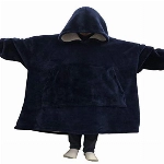 C hello cloud Oversized Hoodie Decke, Wearable Blanket Sweatshirt, Ultra Soft Sherpa Fleece Bequemer Kuschel Hoodie, Gaint Fluffy Jumper Reversible, Einheitsgröße für alle Frauen Männer (Blau)