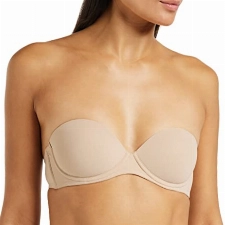 Calvin Klein Damen Trägerloser BH Strapless Push-Up mit Bügel, Beige (Sand Dune), 75B (34B)