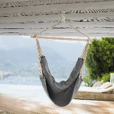 casa.pro Hängesessel XXL Hängestuhl 2 Personen Hängesitz bis 150 kg Baumwolle Hängematte inkl. 360° Swivel Hängeschaukel Grau