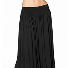 Caspar RO012 Leichter Langer Damen Sommerrock, Farbe:schwarz, Größe:One Size