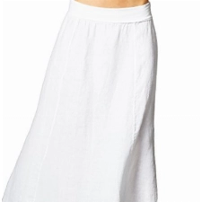 Caspar RO019 Damen Langer Maxi Sommer Leinenrock, Farbe:Weiss, Größe:L - DE40 UK12 IT44 ES42 US10