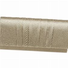 Caspar TA390 elegante Damen Satin Clutch Tasche Abendtasche mit vertikalen Falten, Farbe:gold, Größe:One Size