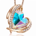 CDE Kette Damen Rosegold Herz Halskette für Frauen Schmuck mit Elegante Geschenkverpackung Geschenk für Sie Frau Freundin Mama Valentinstag/Party/Hochzeitstag/Jubiläum/Geburtstag/Weihnachten