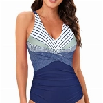 Century Star Badeanzug Damen Bauchweg Badeanzug Damen Große Größe Badeanzug mit Bügel Badeanzüge für Damen Bauchweg Badeanzug Damen Sport Blauer Farbverlauf 44-46(Tag Size 3XL)