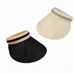 Chalier 2 Pcs Damen Sonnenblende Verstellbar Hut Sonnenschild Visor Sonne Visier Cap Stroh Sonnenhut Sommerhut Uv-Schutz Outdoor Travel Sonnenschutz Verstellbare Kappe