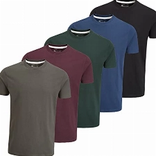 Charles Wilson 5er Packung Einfarbige T-Shirts mit Rundhalsausschnitt (X-Large, Dark Essentials Type 41)