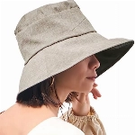 CHARM Damen Sonnenhut UVSchutz Strandhut - Sommerhut Breite Krempe Japanisch Hellbraun