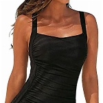 CheChury Badeanzug Bademode Damen Bauchweg Push up Schultergurt Badeanzug Grosse Raffung Bauchweg Einteilige Bademode Swimsuit Monokinis Sport Bademode Damen Sommer Sexy Strandmode