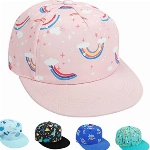 CheChury Sonnenhut Kinder Baseball Cap Drucken Baseballkappe Jungen Kappe Atmungsaktiv Kinder Snapback Cap UV Schutz Mädchen 2-8 Jahren,Rosa,48