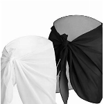 Chuangdi 2 Stück Sarong Coverups für Frauen Badeanzug Wickelrock Strand Bikini Cover Up Bademode Chiffon, schwarz/weiß