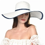 Comhats klappbarer Strohhut Sonnenhut Strohhut mit Sonnen Shade Damen breite Krempe Beige