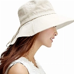 Comhats SIGGI faltbarer Sonnenhut Sommerhut UPF 50 + mit Nackenschnur Damen aus Baumwolle, M, 1005_Beige