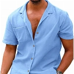 COOFANDY Sommerhemd Kurzarm Leinenhemd Kurzarm Casual Button Down Strand Leinen Shirts