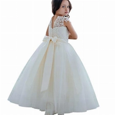 CQDY Blumenmädchenkleider Tüll Puffy Party Sleeveless Brautjungfer Spitze Abschlussball Pageant Kleider Hochzeit Geburtstag Weihnachtsfeier