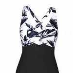 CUPSHE Damen Badeanzug Wickeloptik Bauchweg Monokini V Ausschnitt Raffungen Zierausschnitten Einteilige Bademode Swimsuit Schwarz M