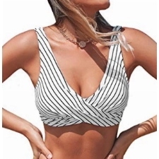 CUPSHE Damen Bikini Set Wickel Bikini Bademode Tunnelzug High Waist Zweiteiliger Badeanzug Swimsuit Grasgrün XS