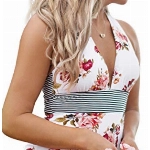 CUPSHE Hochsommer Blumen Neckholder Badeanzug, L, Mehrfarbig