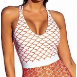 CUPSHE Schöne Welt Drucken Badeanzug, Mehrfarbig, M