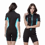 Damen-Kurzarm-Neoprenanzüge 2 mm Damen-Neoprenanzug mit Reißverschluss vorne,zum Tauchen,Surfen,Schwimmen,Schnorcheln