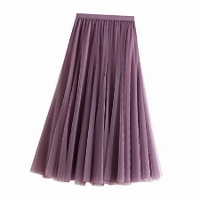 Damen Langer Tüllrock A Linie Tüll Röcke Einheitsgröße Elegante Hochzeit Tutu Maxiröcke (Lila, Einheitsgröße)