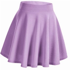 Damen Mädchen Basic Solid vielseitige dehnbaren informell Mini Skater Rock (M, Lila)