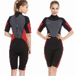 Damen Neoprenanzug Shorty, Einteiler Badeanzüge 3MM Neopren Badeanzug zum Schwimmen Tauchen Schnorcheln Surfen