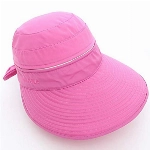 Damen Sonnenhut Sonnenschutz Strandhut mit Reißverschluss Sommerhut Breite Krempe Sonnenmütze Abnehmbar Kappe Frauen Faltbar Atmungsaktiv Kappe Schlapphut Outdoor Hut für Reisen Wandern Besichtigung