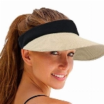 Damen Visoren Faltbar Empty Top Sonnenvisor Frauen Stroh Sonnenblende Hut breite Krempe Sommer UV-Schutz Strandkappe (Nicht-gerade Weiss)