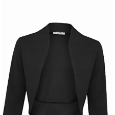 DANAEST Damen Bolero Festlich Strickjacke Elegant Schulterjacke 3/4 Ärmel Kurz Top (708), Grösse:M, Farbe:Schwarz