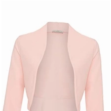 DANAEST Damen Bolero Festlich Strickjacke Elegant Schulterjacke 3/4 Ärmel Kurz Top (708), Grösse:S, Farbe:Rosa