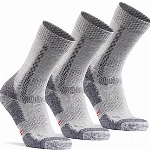 DANISH ENDURANCE Merinowolle Wander- und Trekkingsocken 3 Paare (Grau, EU 43-47)
