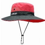 Dantolo faltbar Damen-Sonnenhut, breite Krempe Sommerhüte, UV-Schutz, Strandhut, mit Pferdeschwanzloch, 56–58 cm Wassermelonenrot