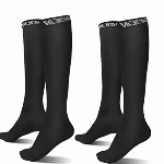 Deilin 2 Paar Kompressionsstrümpfe für Damen und Herren, Kompressionssocken Compression Socks Thrombosestrümpfe für Flug, Sport, Laufen, Radsport Schwarz M/L