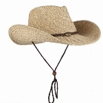 DEMU Unisex Cowboy Hut Faltbar Strohhut Krempe Sommerhut Panama UV Schutzkappe Kaffee