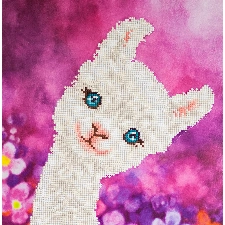 DIAMOND DOTZ DD7.018 - Original 5D Diamond Painting Set Lama Lulu, Kreativset mit 6.119 Diamant Mosaiksteinen, Malset ca. 42 x 32 cm, DIY Komplettset für Erwachsene und Kinder ab 8 Jahren, Bunt