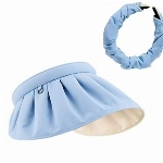 DoDuo Visor Cap Damen mit Faltbar Sonnenhut UV Schutz UPF 50+ Sonnenhut Elegant Sommer Sonnenschutz Sport Strand Hut Sommerkappe für Strandurlaub, Reisen, Gartenarbeit, Golf(Blau)