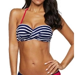 Dokotoo Bandeau Bikini Damen Push Up Zweiteilige Badeanzug Bademode Bikini Set, 01-Blau, S