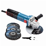 DongCheng 1100 W Winkelschleifer 125 mm Trennschleifer, mit 2 Schleifscheiben, 2 Lamellenscheiben und 1 Hilfsgriff # DSM10-125