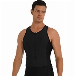 Doomiva Herren Badeanzug Einteiler Schwimmanzug Bademode mit Bein Männer Wassersport Surfanzug Shorty Neoprenanzug Beachwear Schwarz 3XL