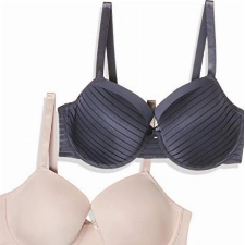 DORINA Damen BH Louise T-Shirt Bra 2er Pack, Grey (Blue Charcoal/Blush), 85C
