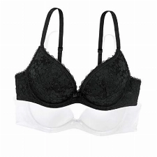 DORINA Damen BH Sonia Deep Plunge,2er Pack,Mehrfarbig (Schwarz/Weiß V00),85C